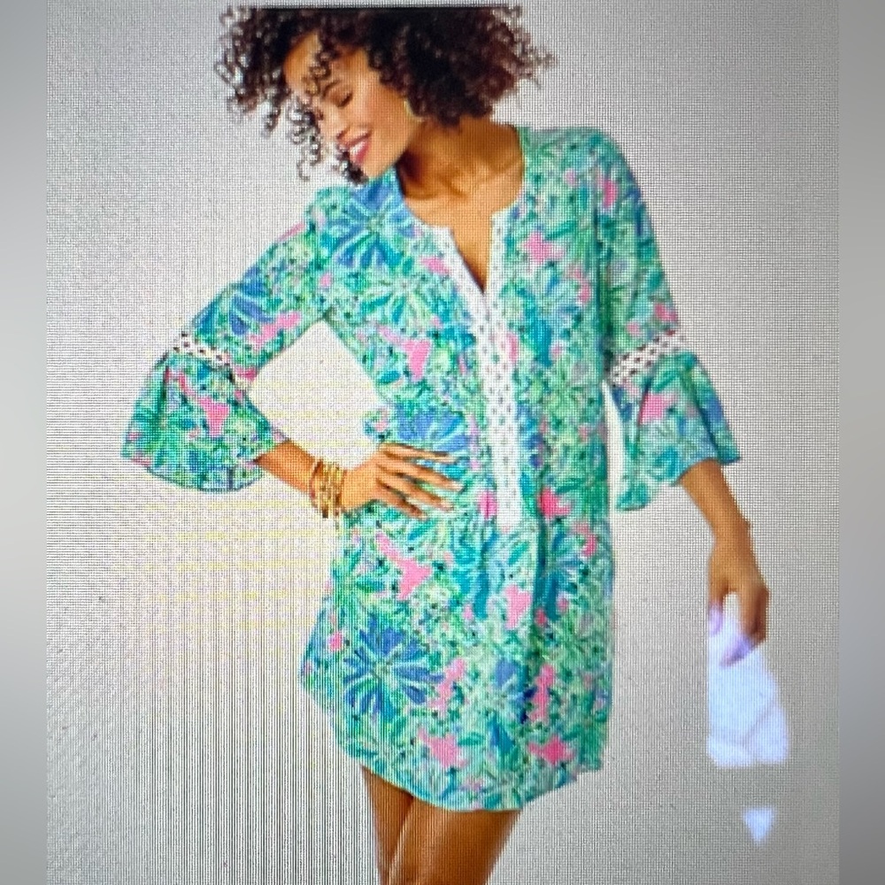 Lilly Pulitzer Hollie Tunic Dress - Pattern “Soleil Pink Good Hare Day” Size L